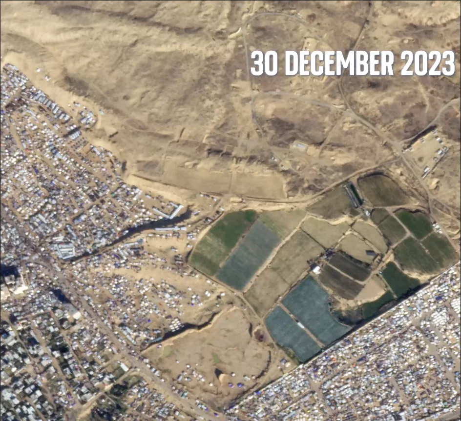 Satellite images reveal the rapid expansion of the camp