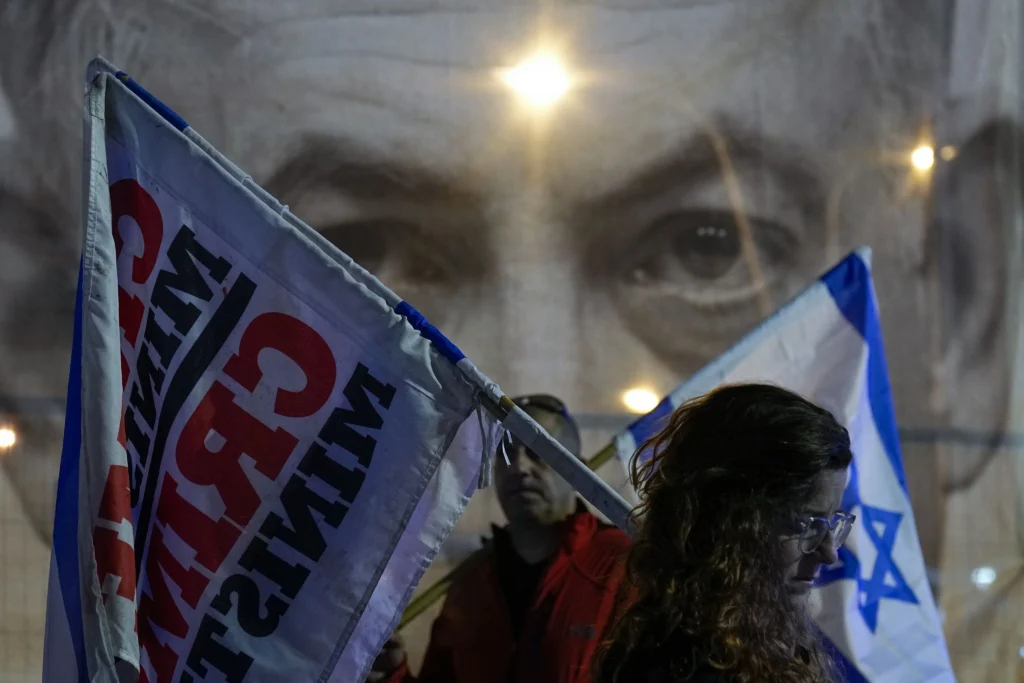 Thousands of people gathered in Tel Aviv to demonstrate against Prime Minister Benjamin Netanyahu. 